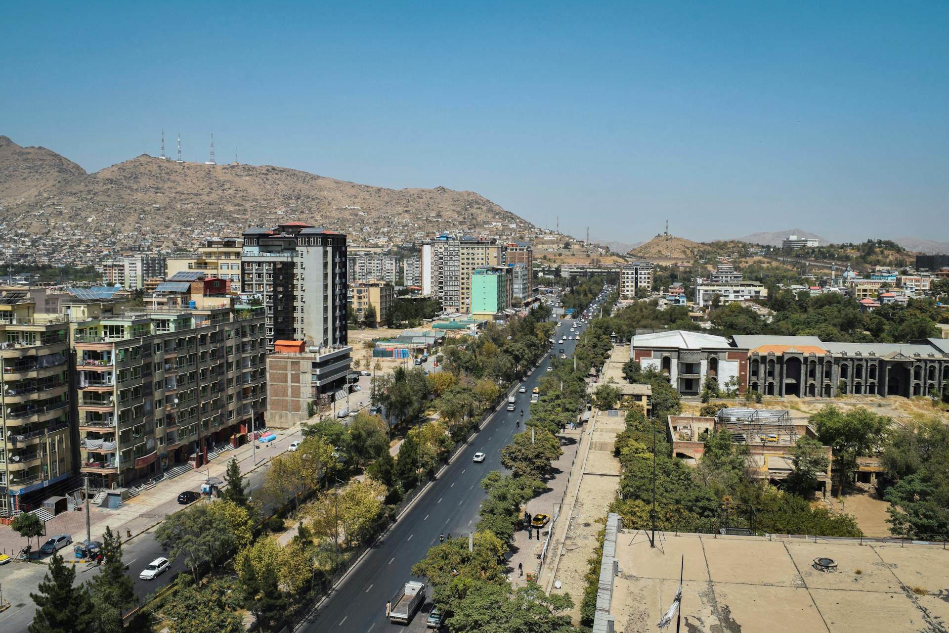 Stadsbilden av Kabul i Afghanistan