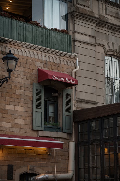 Free Awning over a Window of an Old Building in Baku, Azerbaijan Stock Photo