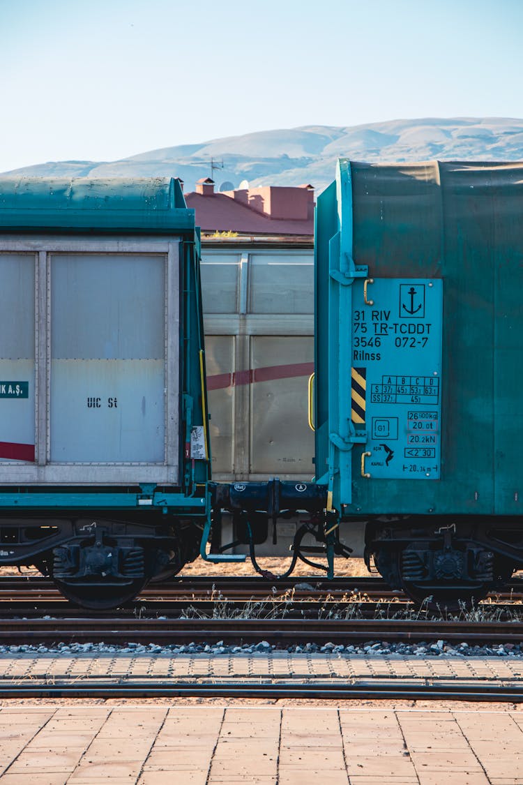 Cargo Train On Tracks 