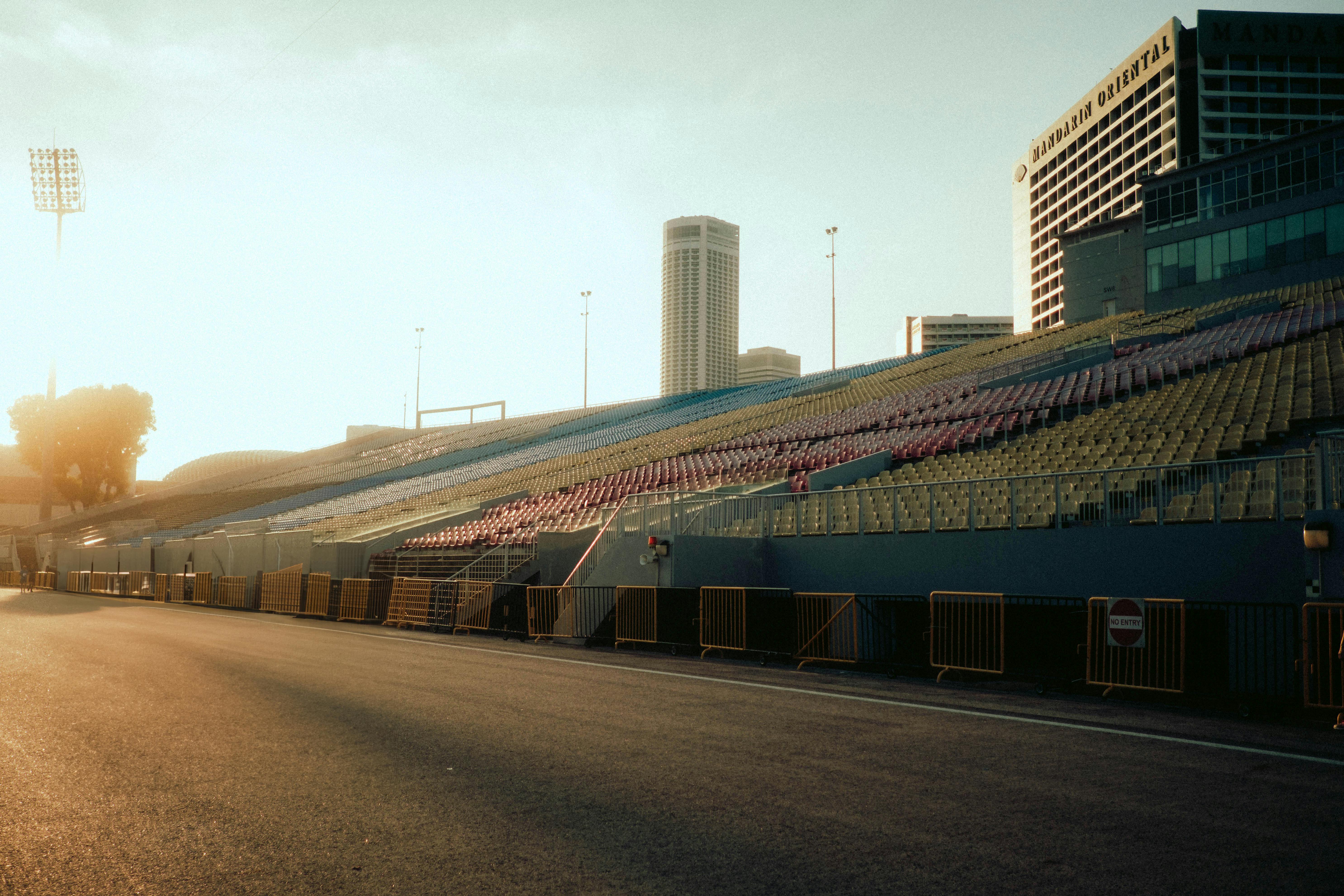 Race circuit and Montreal skyline in daylight