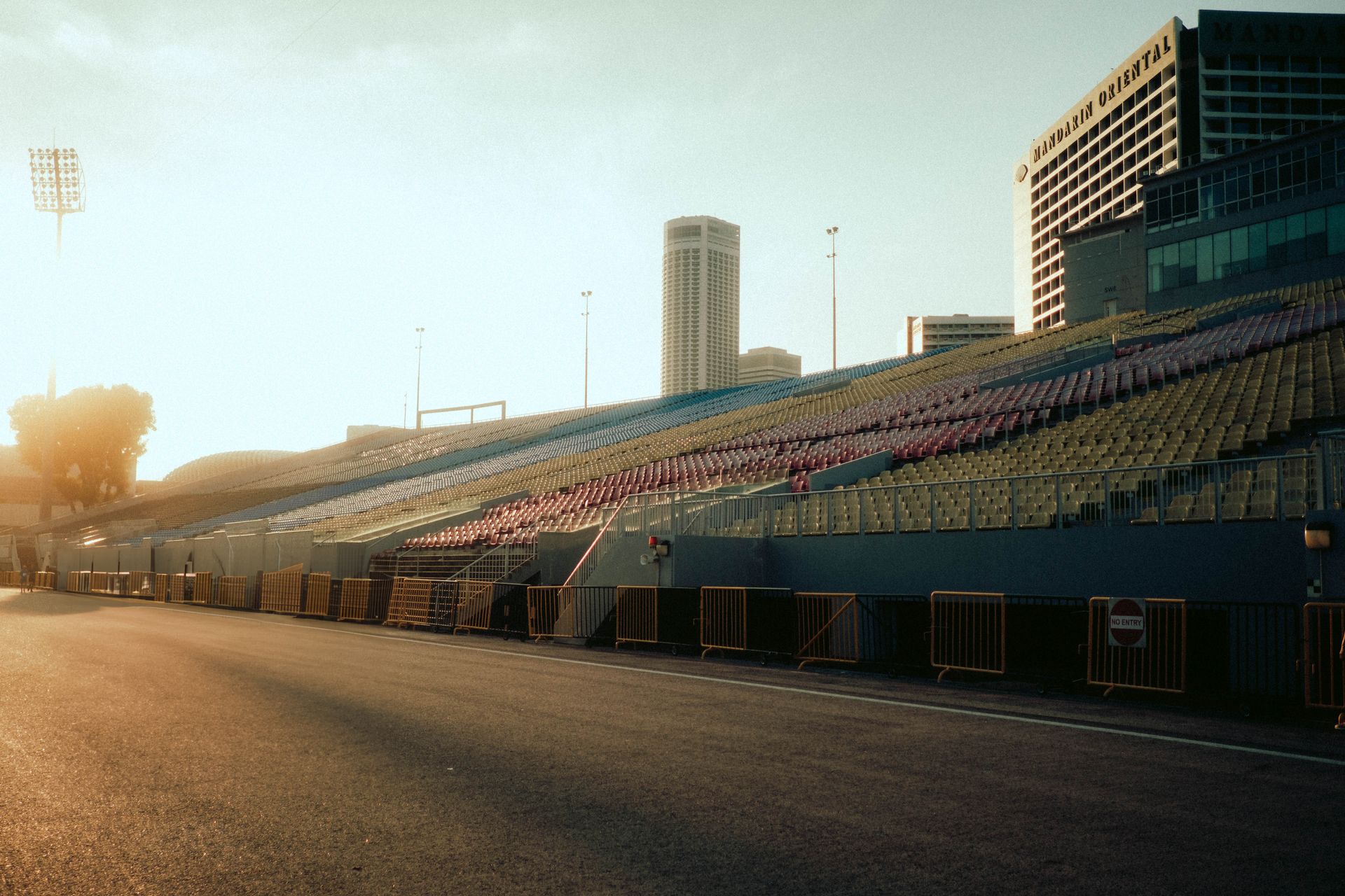 Race circuit and Montreal skyline in daylight