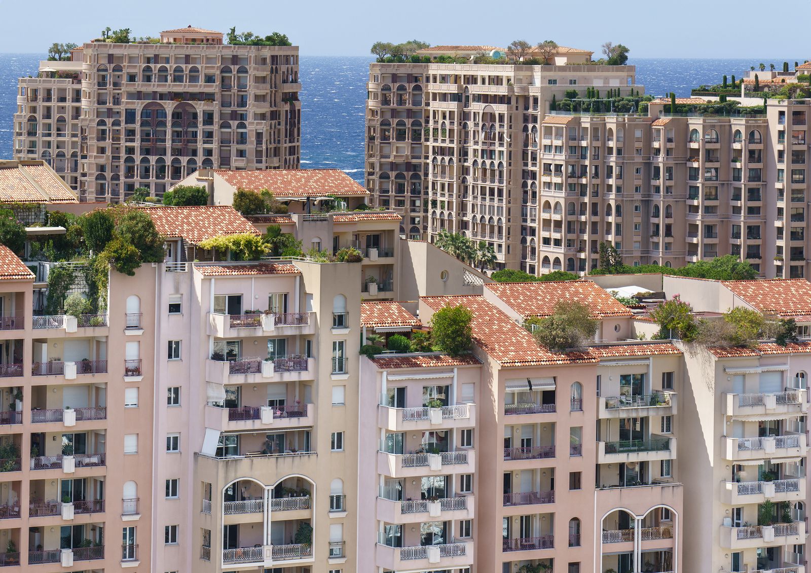 Luxury residences along the Monaco coastline