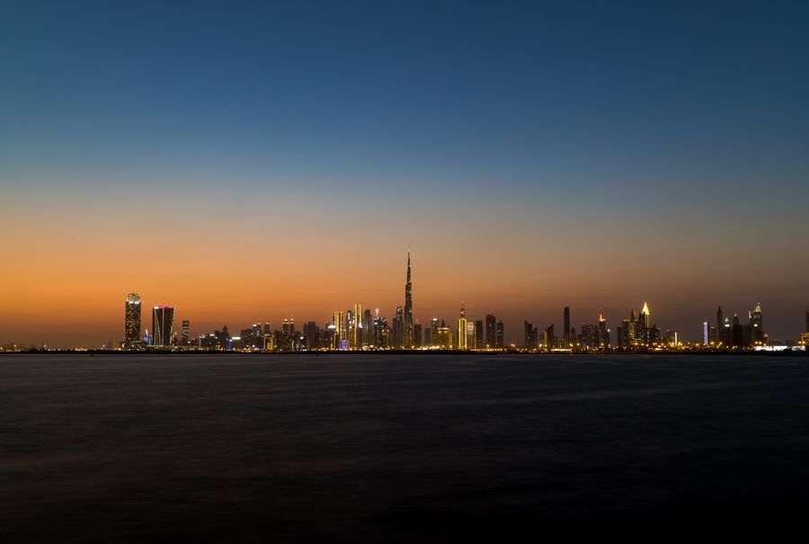Dubai skyline at dusk
