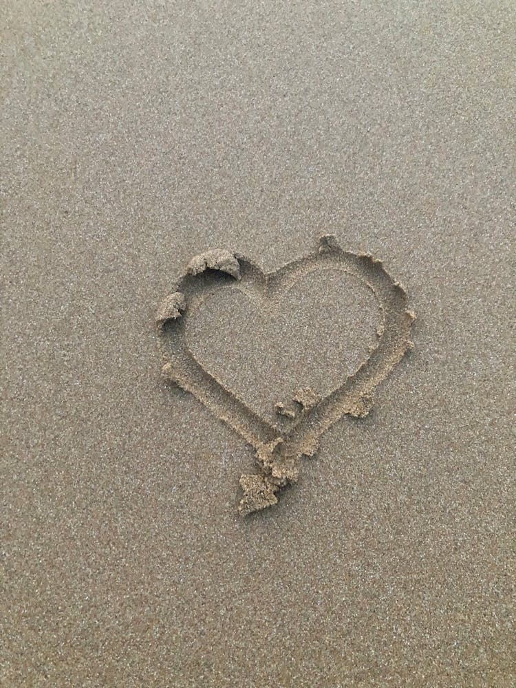 Heart Drawing On Sand