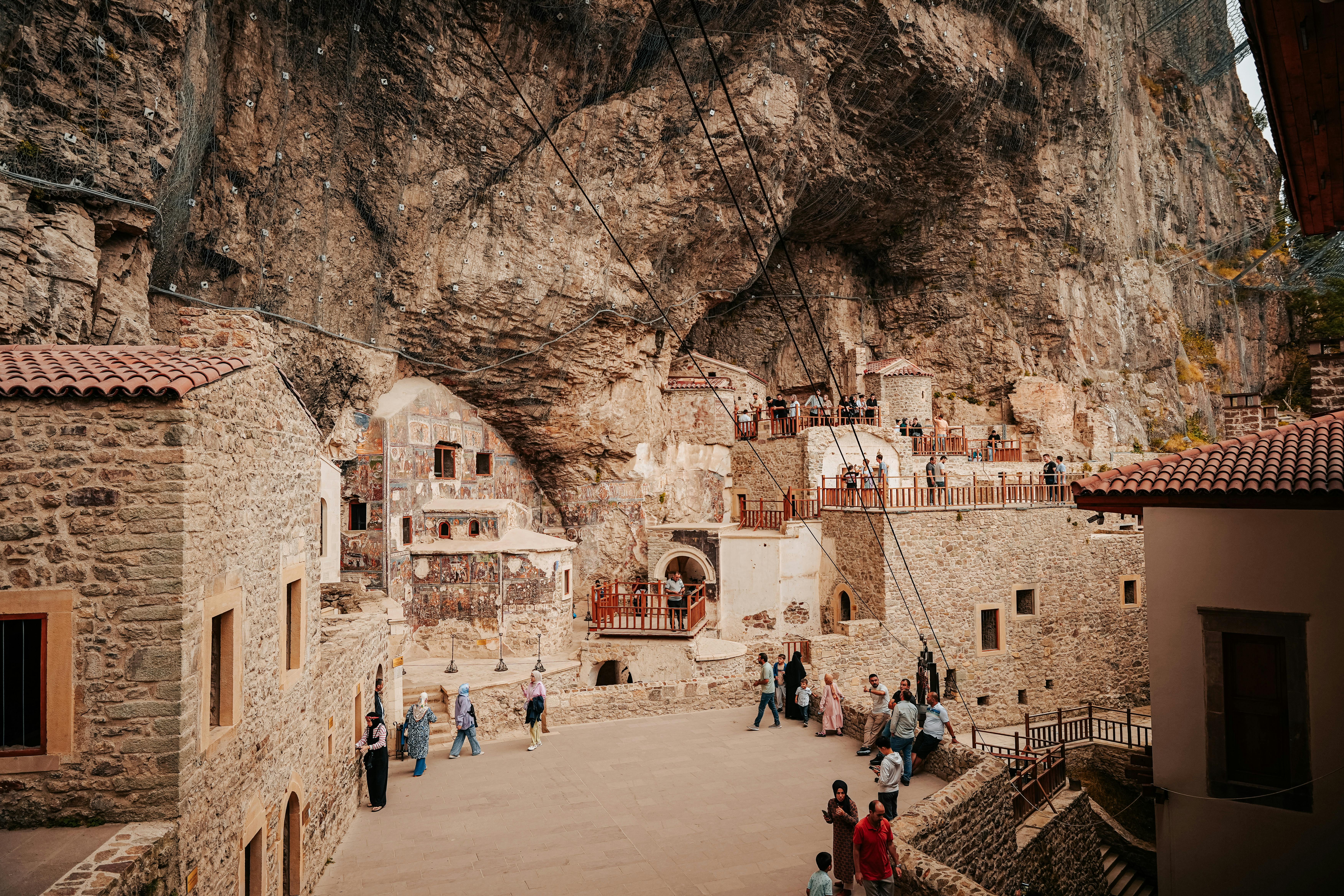 The Sümela Monastery built into a cliff