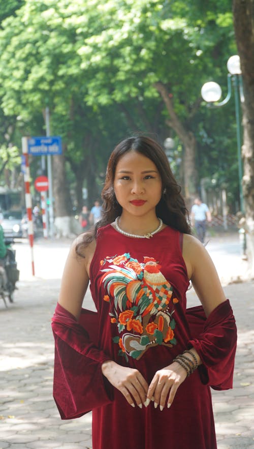 Portrait of Woman in Red, Traditional Dress