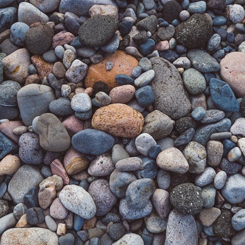 Stones and Pebbles on Ground