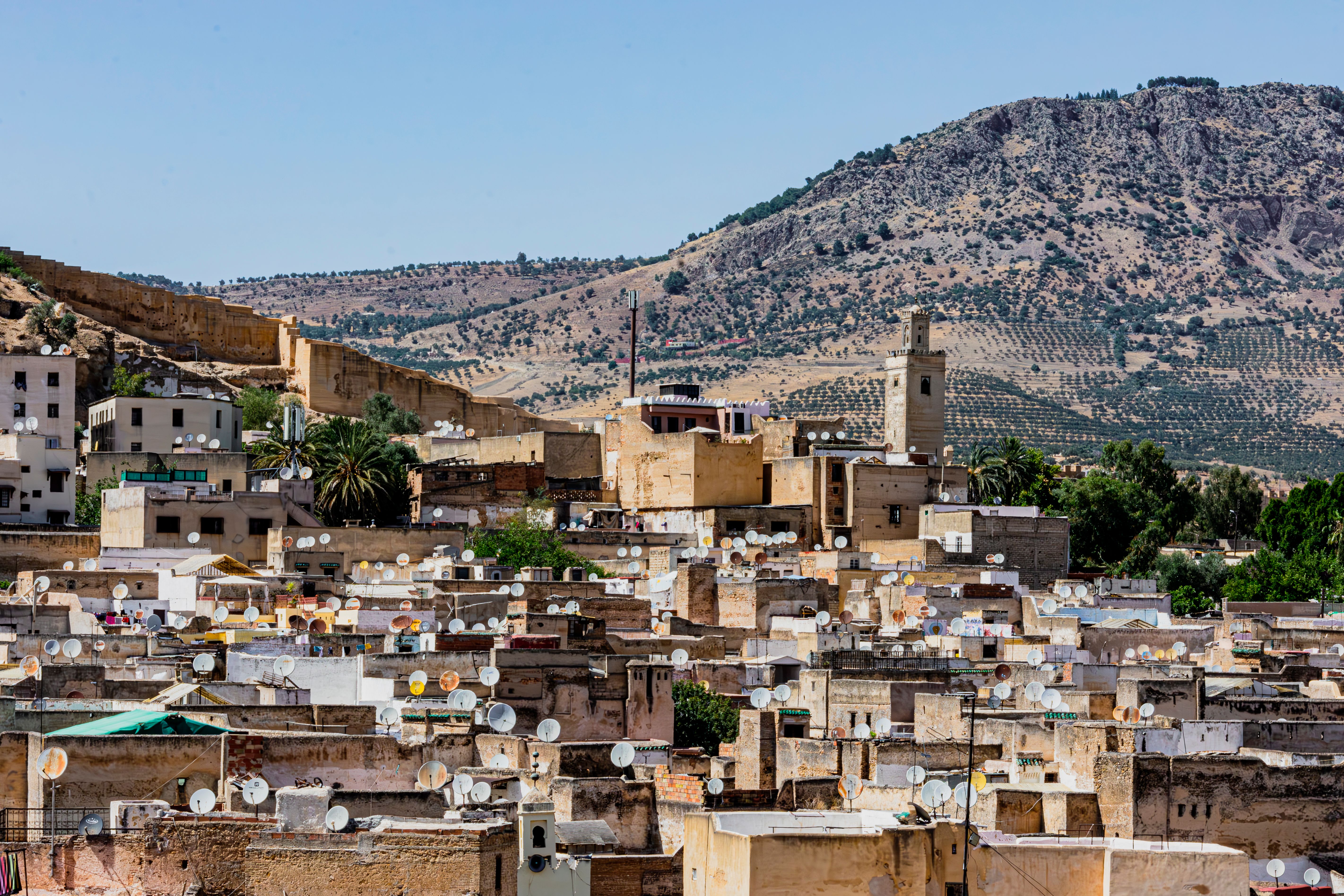 Houses with Satellite Dishes in City · Free Stock Photo