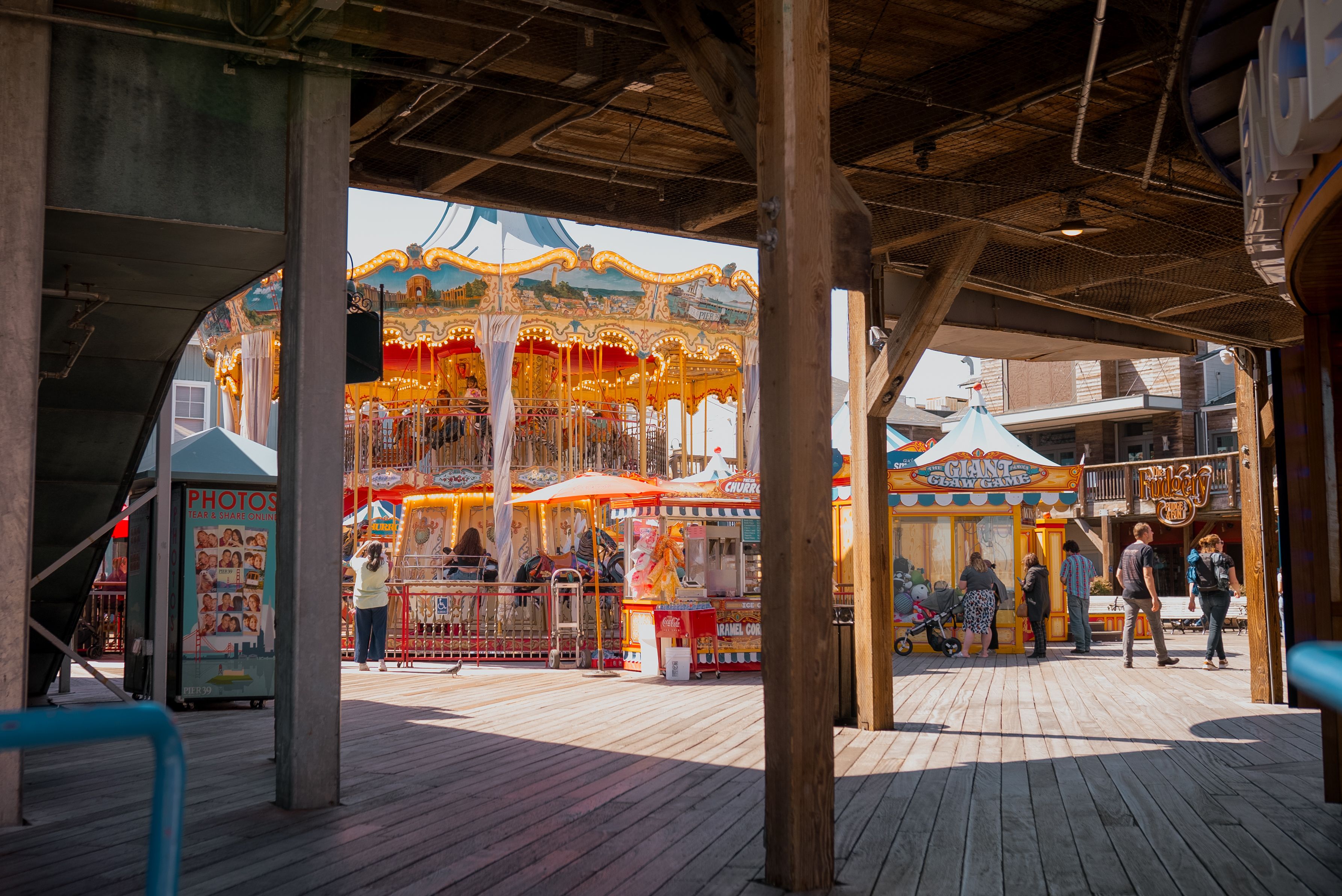 People riding chain carousel in amusement park · Free Stock Photo