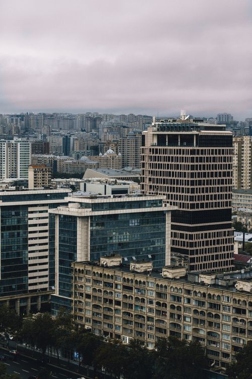 Free Explore Baku's skyline with contemporary architecture and urban landscape. Stock Photo