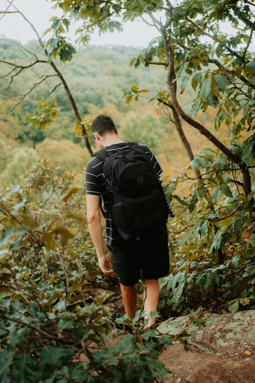 Man Hiking with Backpack