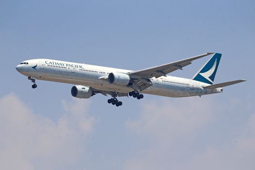 A Cathay Pacific Airliner Flying