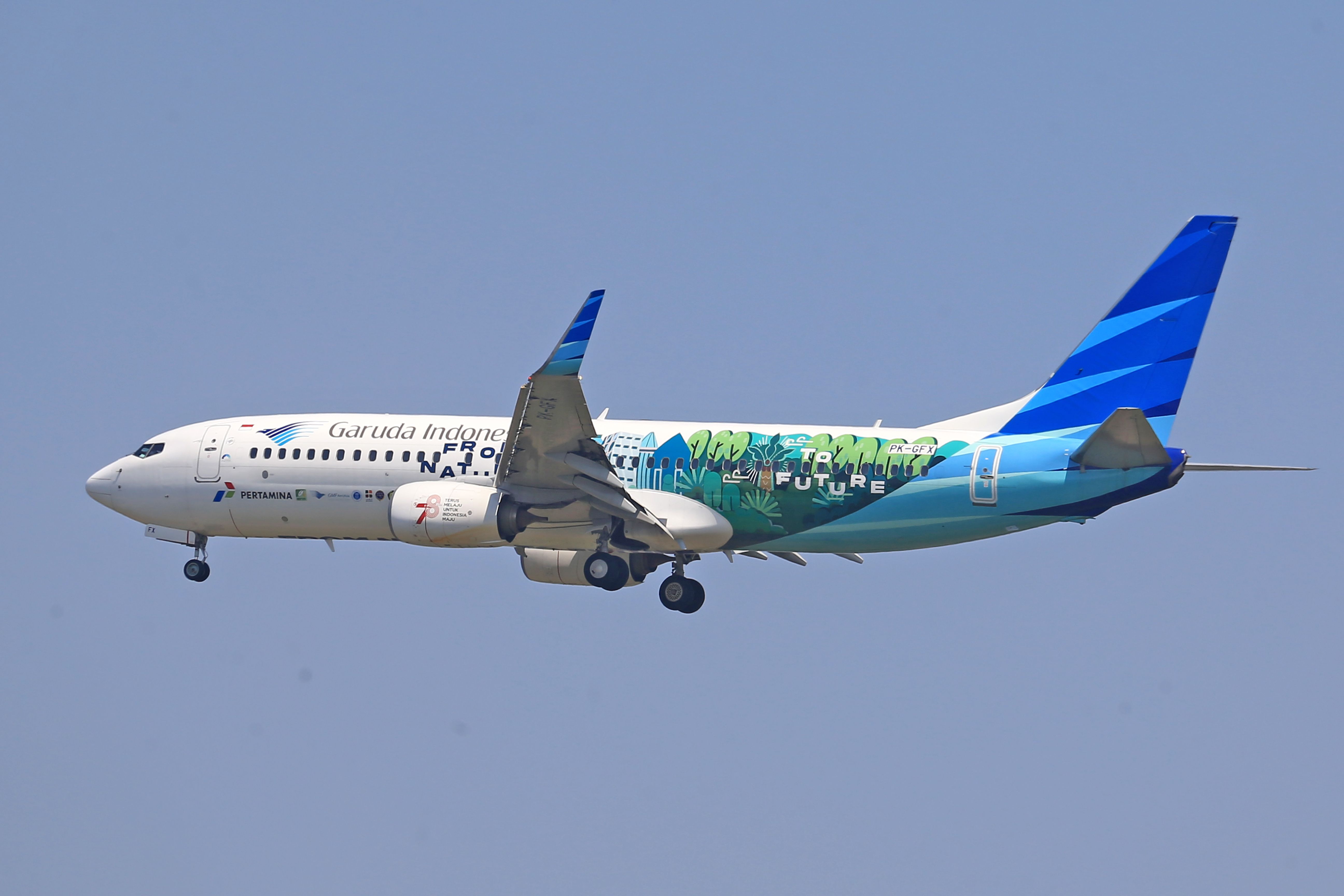 A Garuda Indonesia Airliner Flying
