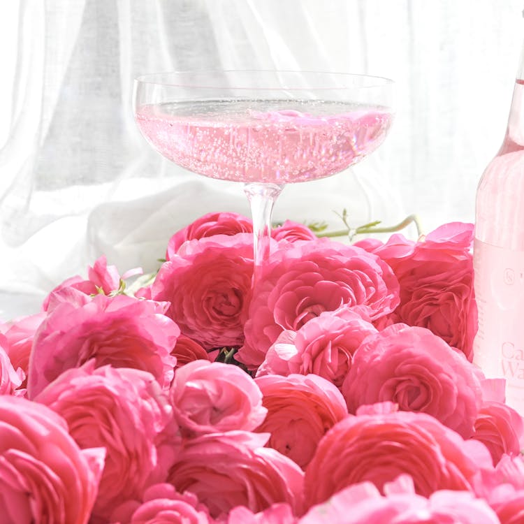 Glass Over Pink Roses