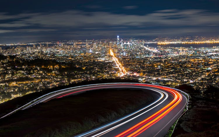 Lights On Turn Over City At Night