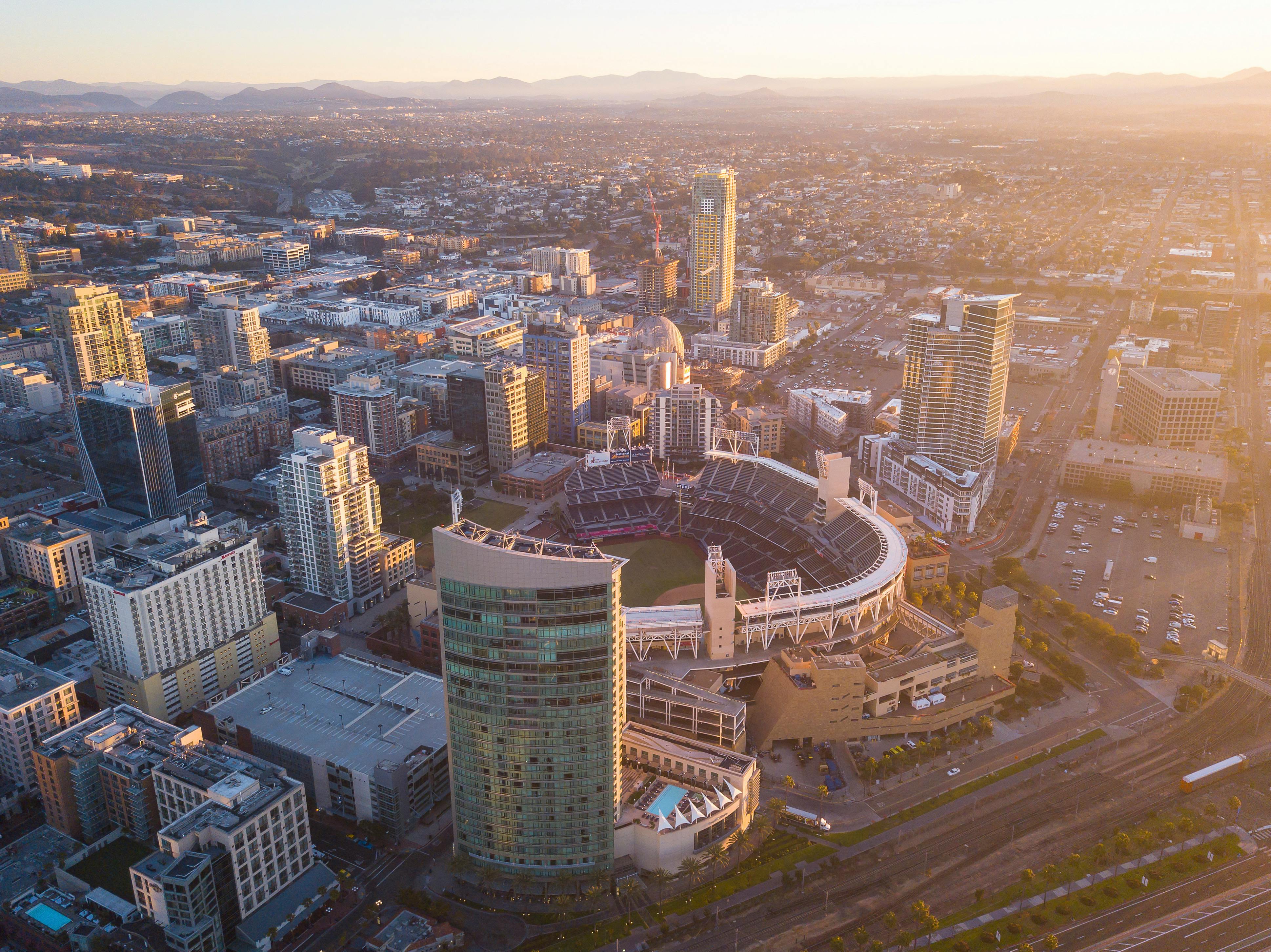 Download Petco Park With Sunset In San Diego Iphone Wallpaper