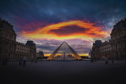 Yellow Cloud over Louvre in Paris