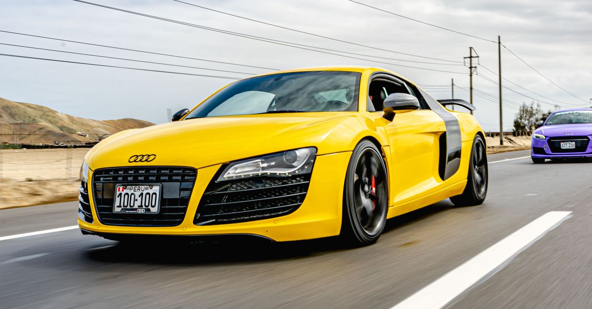 Neon Yellow R8 Yellow Audi R8 on Road · Free Stock Photo