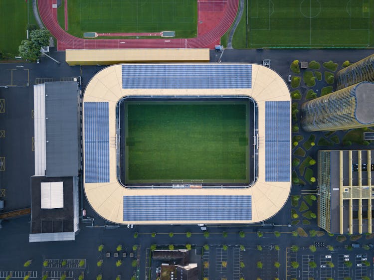 Drone Shot Of Stadium