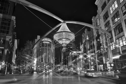 Chandelier over Playhouse Square in Cleveland