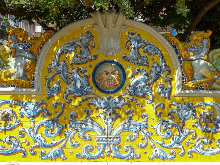 Yellow Mosaic On Wall