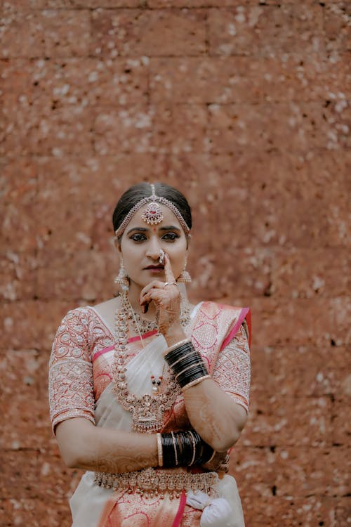 Portrait of Woman Standing in Traditional Clothing