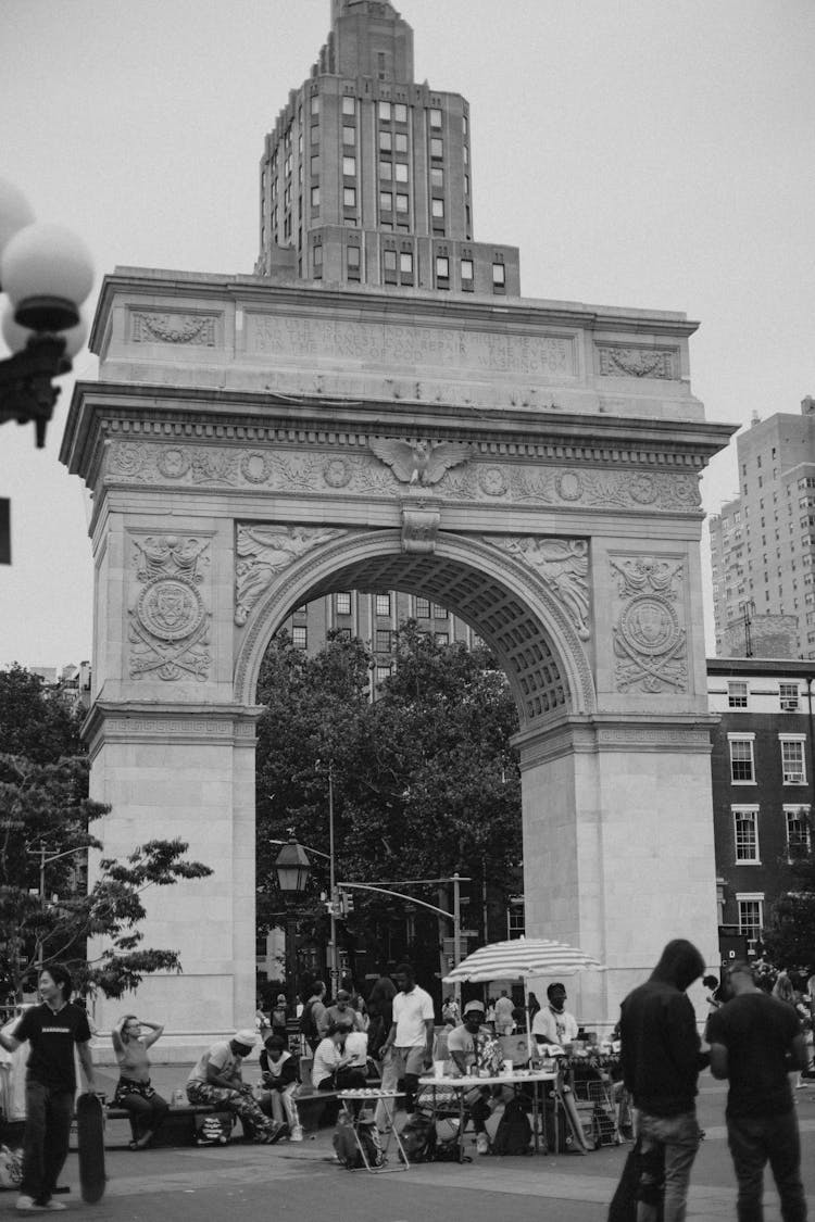 Washington Square Arch In Manhattan, New York City In USA