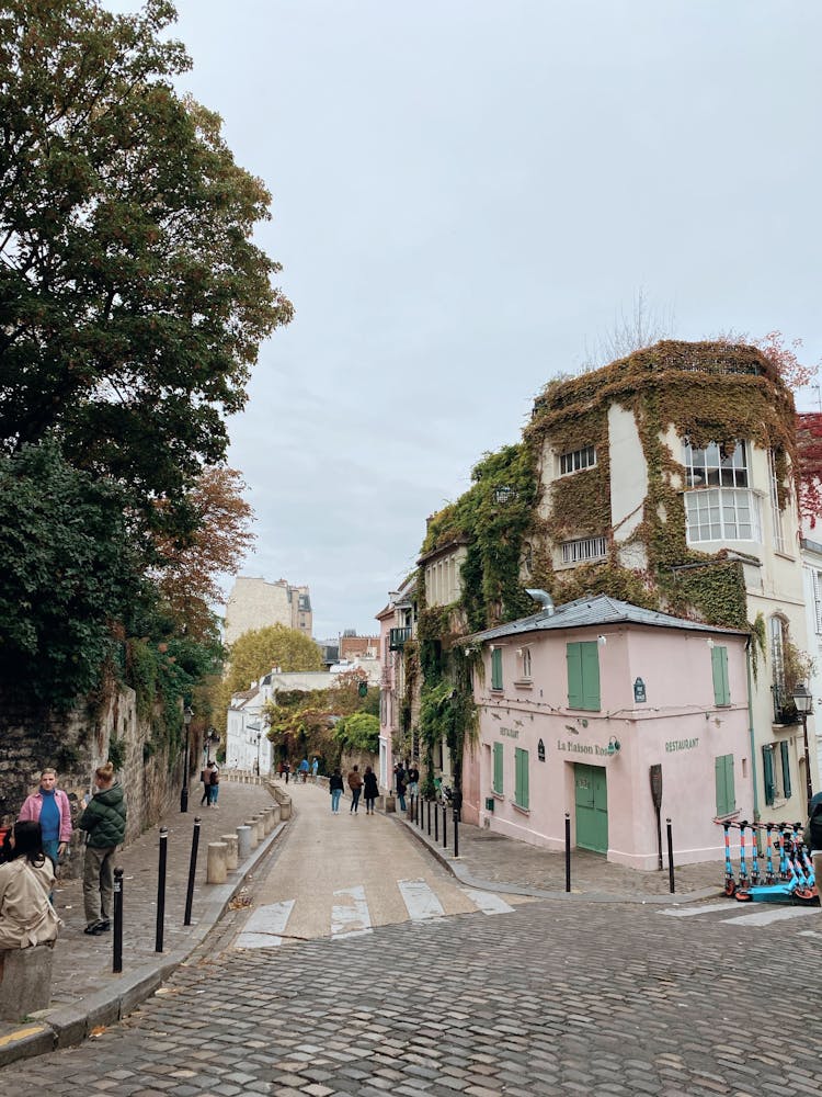 Buildings And Street In Montmartre In Paris