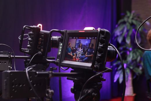 A camera monitor on a studio set during an interview — photo by Isaiah Ekele on Pexels