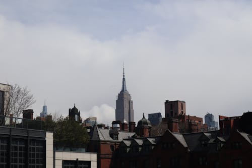 Free Skyline of New York City with View of the Empire State Building Stock Photo