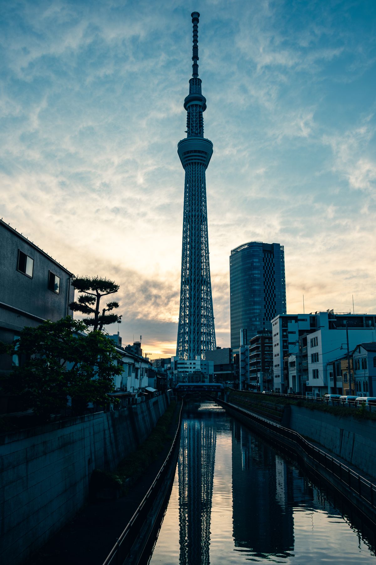 Aerial View Of The Street By Sumida River With View Of The Tokyo aerial-view-of-the-street-by-sumida-river-with-view-of-the-tokyo