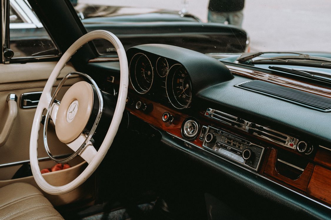Interior of a Vintage Mercedes-Benz · Free Stock Photo