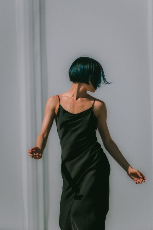 Woman in Silk Black Maxi Dress Free Stock Photo Woman in Silk Black Maxi Dress Free Stock Photo