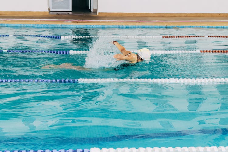 Woman In Swimming Training