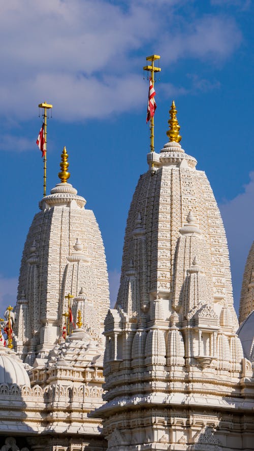 baps shri swaminarayan mandir, dikey atış, görülecek yer içeren Ücretsiz stok fotoğraf