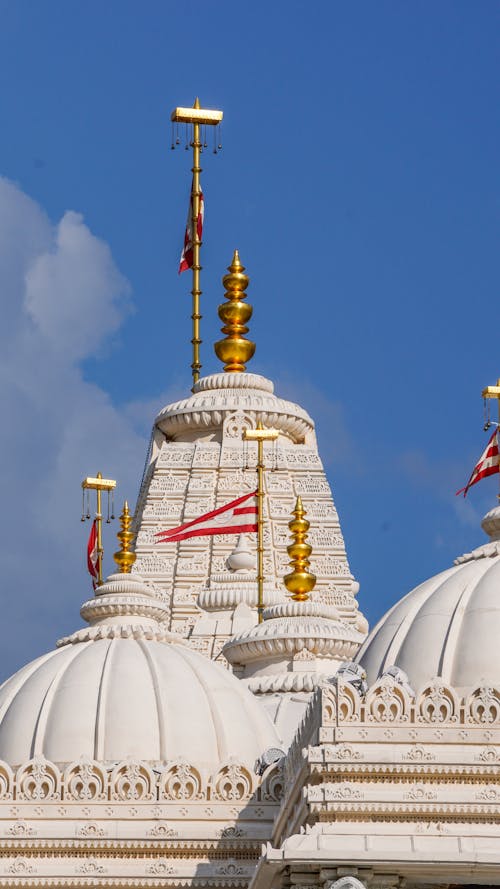 baps shri swaminarayan mandir, dikey atış, din içeren Ücretsiz stok fotoğraf