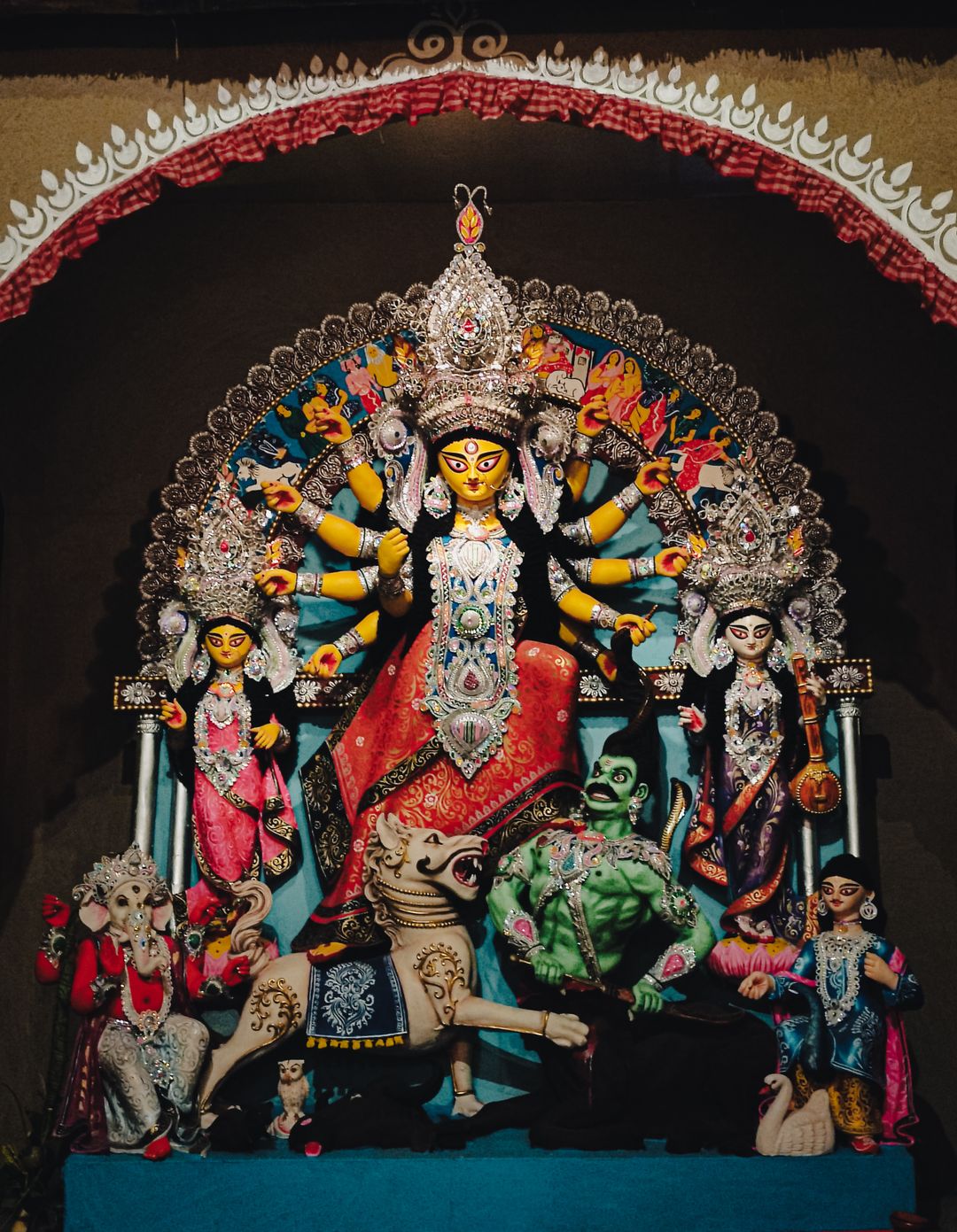 Ornamented Durga altar