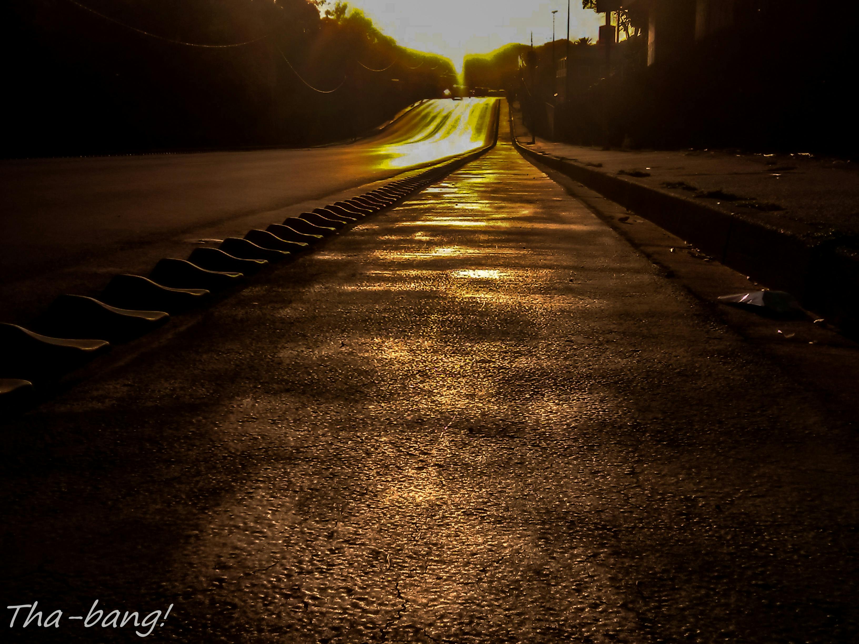 Free stock photo of empty road, golden sunset