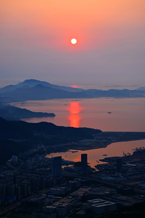 Photos gratuites de baie, collines, coucher de soleil