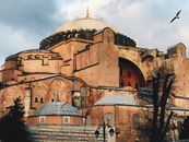 Stunning view of Hagia Sophia, reflecting Byzantine architecture in Istanbul, Türkiye.