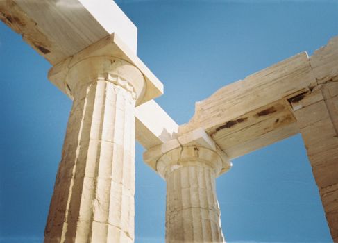 Columns in Sunlight in Acropolis 