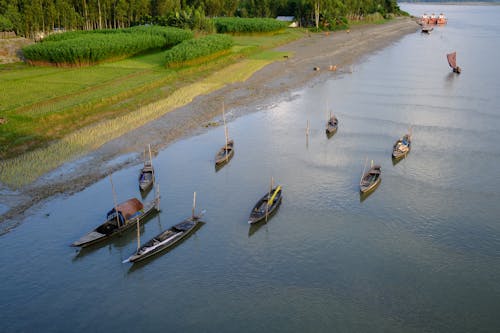 Boats on the River in Asia