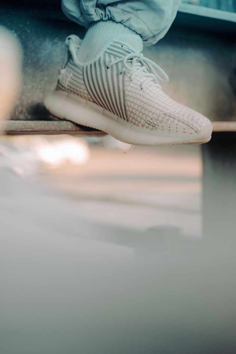 White sneakers in an urban setting