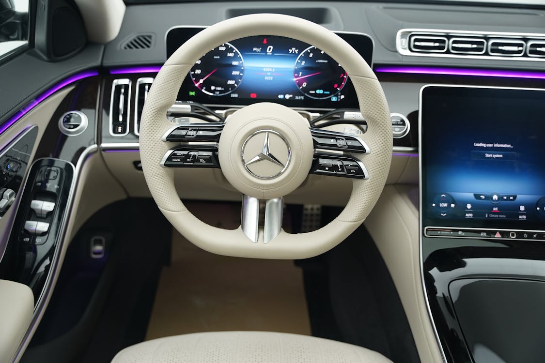 Interior of a Modern Mercedes Car · Free Stock Photo
