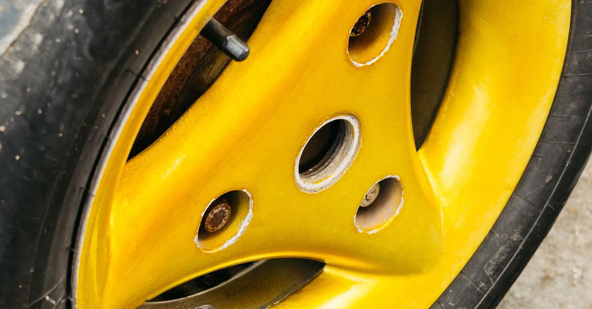 Yellow Wheel Rim Yellow Rim on the Tire · Free Stock Photo