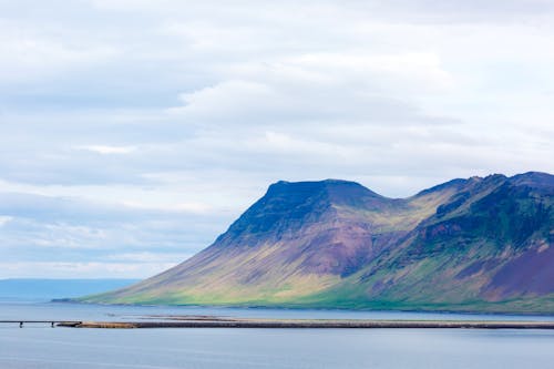 View of a Fjord on the Coast in Iceland 