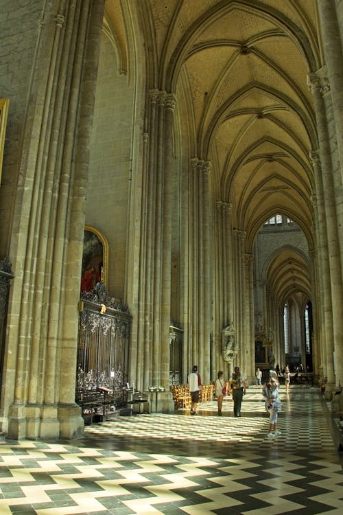 People in the Amiens Cathedral, France