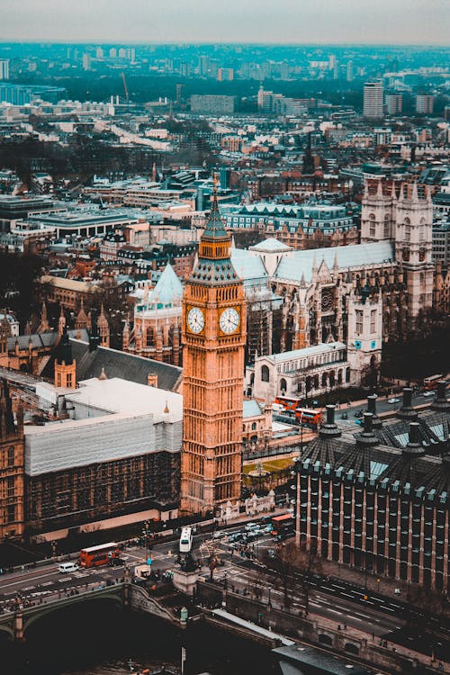 Aerial Photography of Elizabeth Tower, London