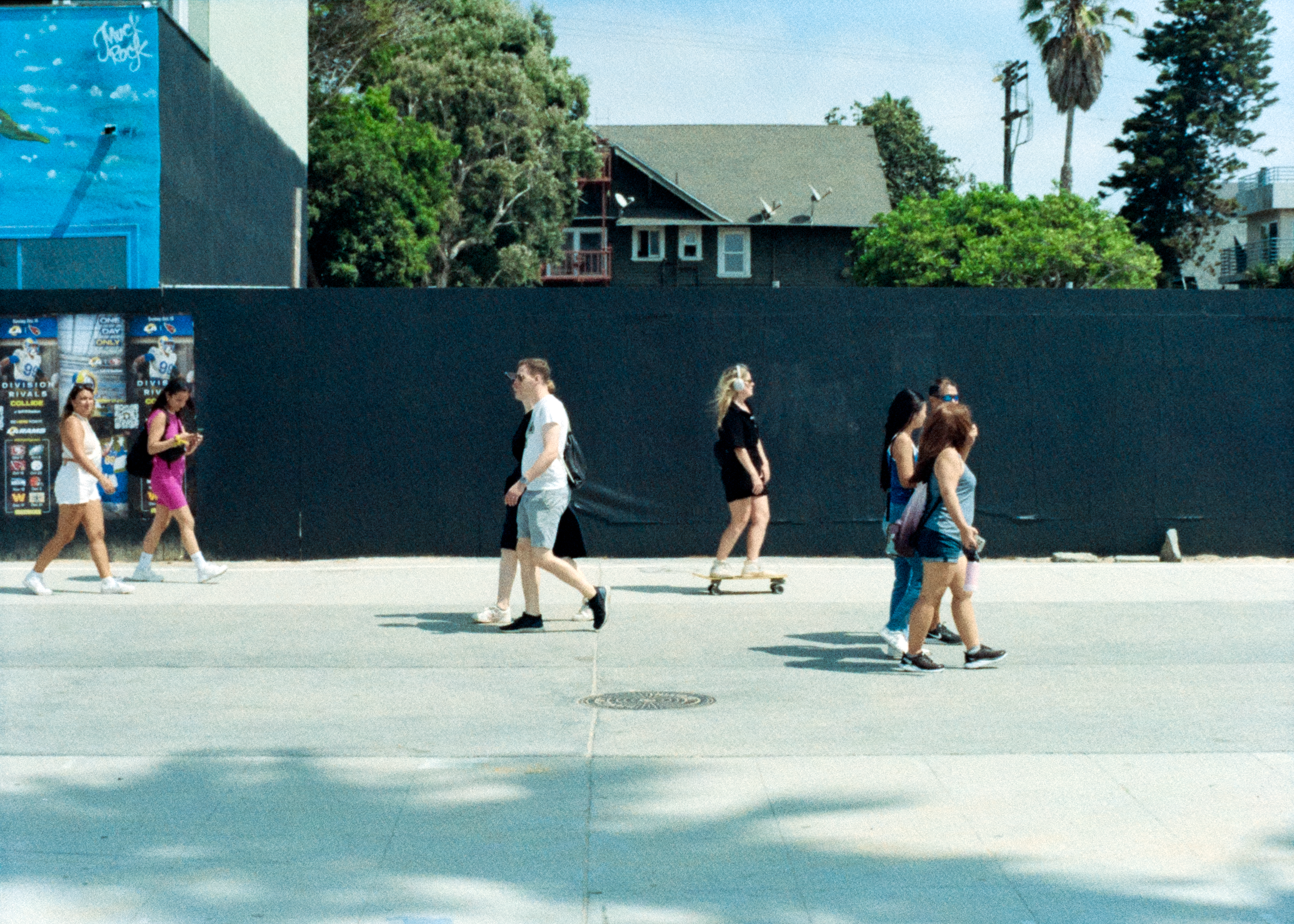 diverse bystanders sidewalk