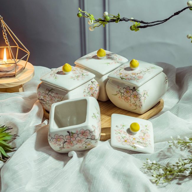 Decorative Ceramic Canister - Small